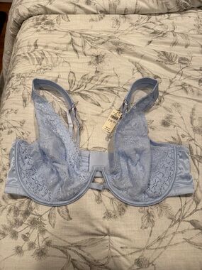 Light Blue Lace Underwire Bra, Women Intimates & Sleepwear